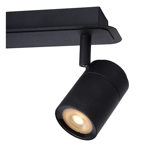 Lucide LENNERT - Ceiling spotlight Bathroom - LED Dim. - GU10 - 2x5W 3000K - IP44 - Black - detail 1